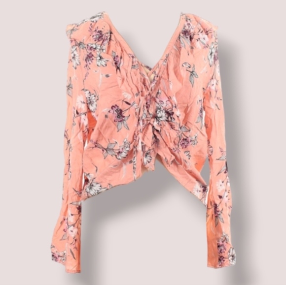 🪸NWOT Ruffled Floral Criss Cross Tie Crop Top by Rue21 - Picture 1 of 7